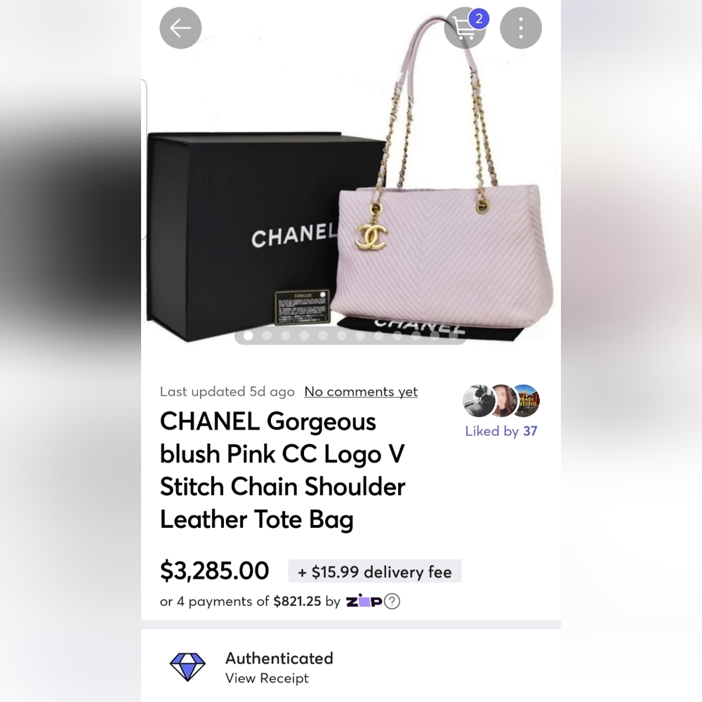 Extra pics for CHANEL Gorgeous blush Pink CC Logo V Stitch Chain Shoulder bag - Picture 2 of 16